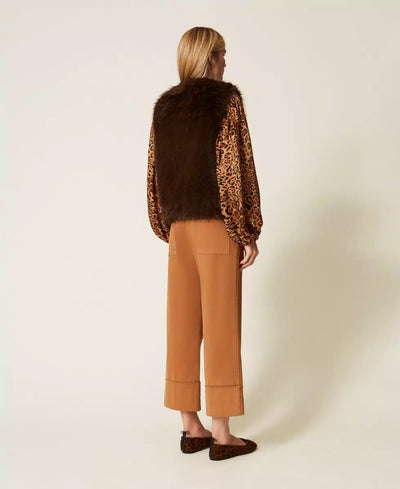 Twinset Pantaloni cropped in bull Pantalone Donna - Boutique Luisa Trendy