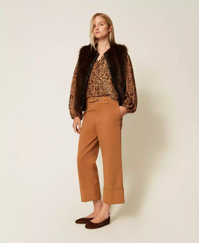 Twinset Pantaloni cropped in bull Pantalone Donna - Boutique Luisa Trendy
