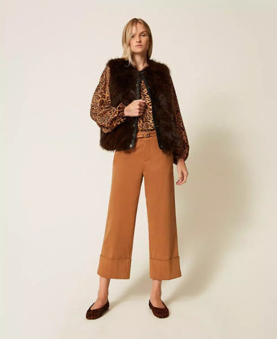Twinset Pantaloni cropped in bull Pantalone Donna - Boutique Luisa Trendy