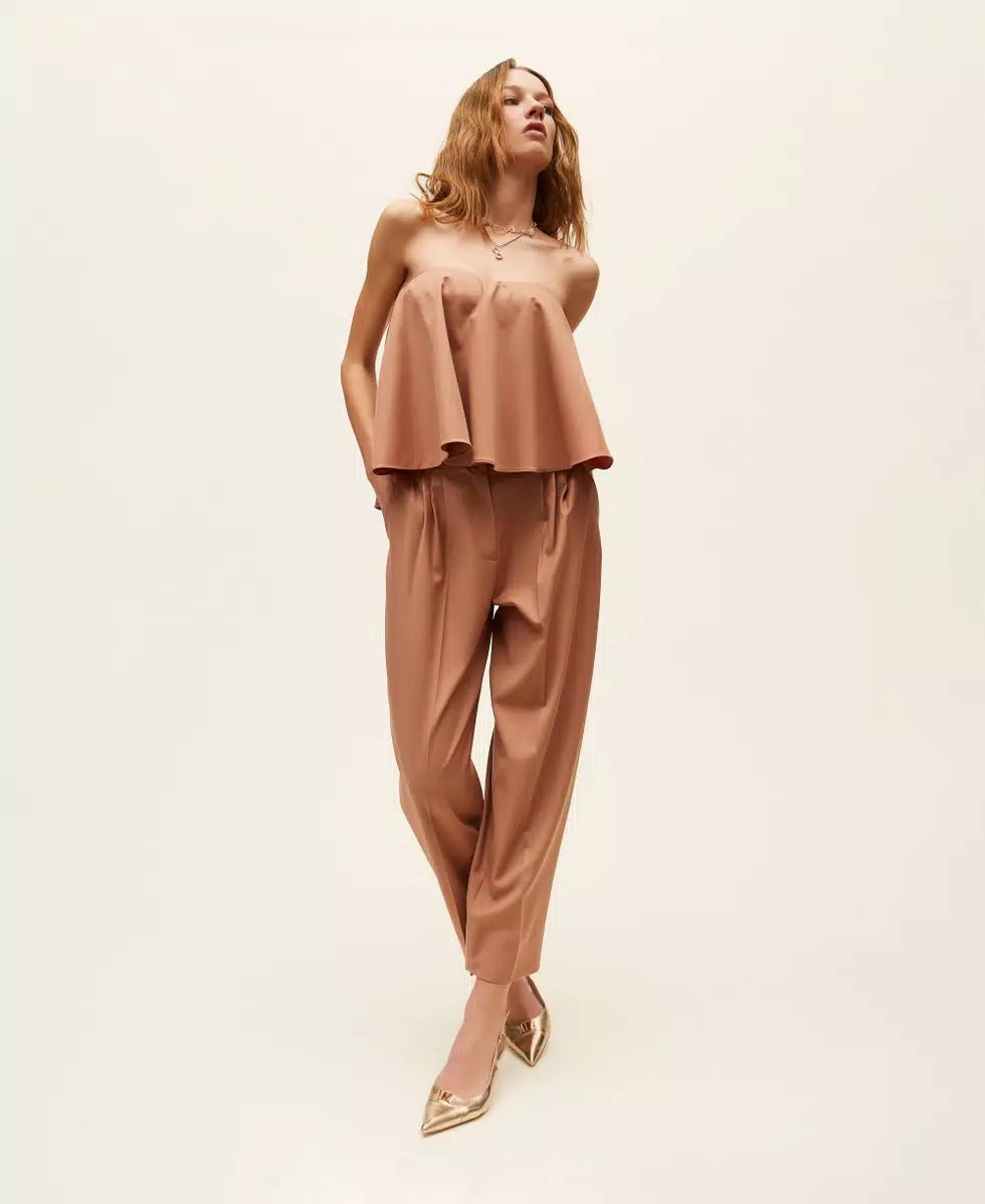 Twinset Pantaloni cropped in fresco di lana Pantalone Donna - Boutique Luisa Trendy