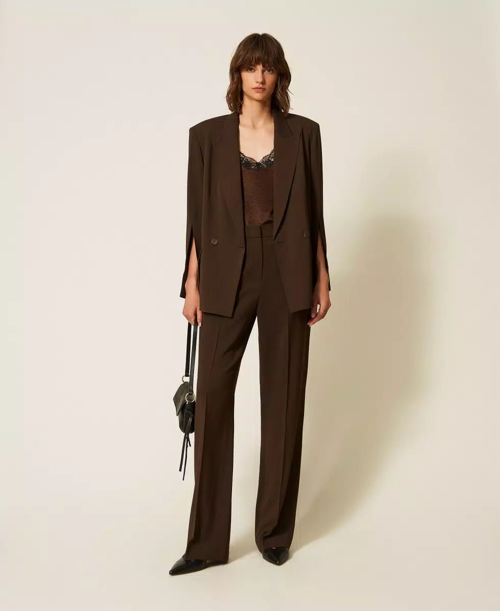 Twinset Pantaloni dritti in twill con tasche Pantalone Donna - Boutique Luisa Trendy