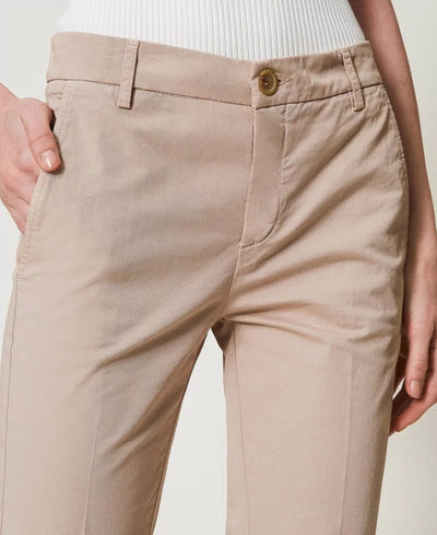 Twinset Pantaloni flare in twill Pantalone Donna - Boutique Luisa Trendy