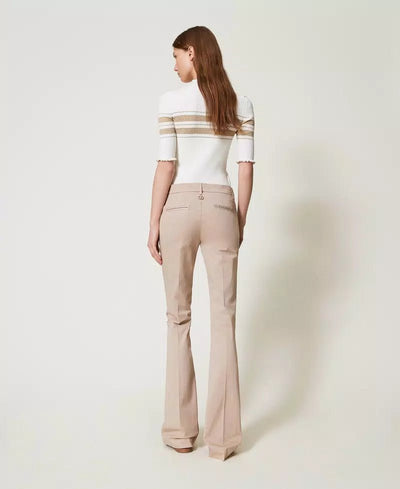 Twinset Pantaloni flare in twill Pantalone Donna - Boutique Luisa Trendy