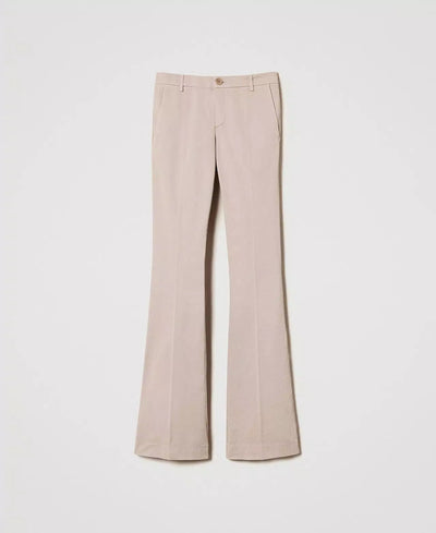 Twinset Pantaloni flare in twill Pantalone Donna - Boutique Luisa Trendy