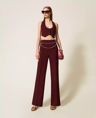 Twinset Pantaloni in crêpe cady con cintura Pantalone Donna - Boutique Luisa Trendy