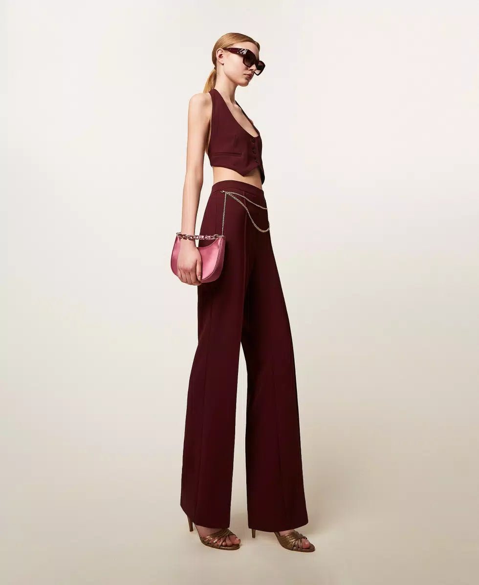 Twinset Pantaloni in crêpe cady con cintura Pantalone Donna - Boutique Luisa Trendy
