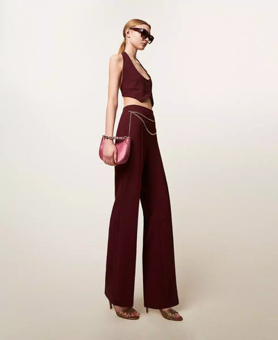 Twinset Pantaloni in crêpe cady con cintura Pantalone Donna - Boutique Luisa Trendy