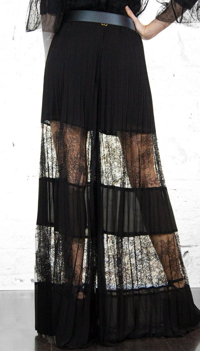 Twinset Pantaloni in georgette plissé con pizzo Pantalone Donna - Boutique Luisa Trendy