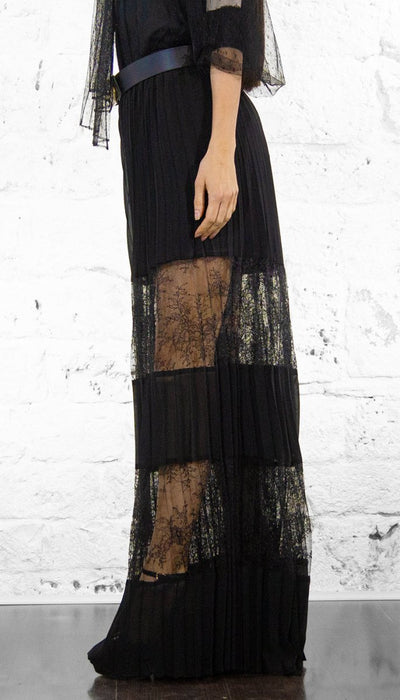 Twinset Pantaloni in georgette plissé con pizzo Pantalone Donna - Boutique Luisa Trendy