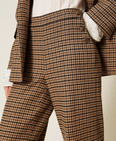 Twinset Pantaloni in misto lana check Pantalone Donna - Boutique Luisa Trendy