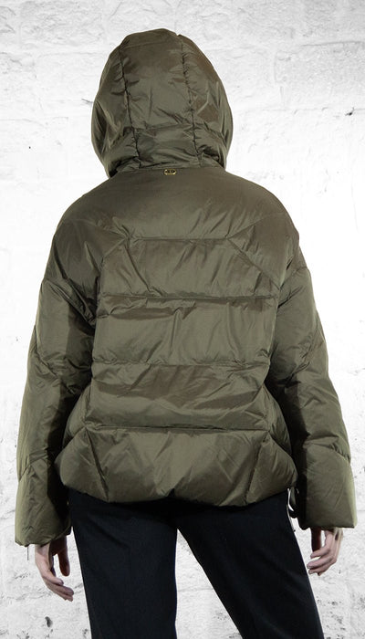 Twinset Piumino verde con cappuccio a scatola Capispalla Donna - Boutique Luisa Trendy