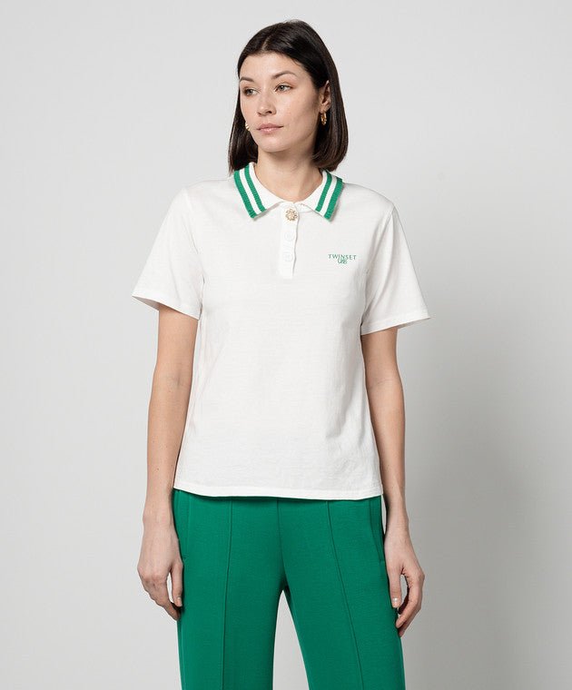Twinset Polo in cotone con bottone gioiello T-Shirt e top - Boutique Luisa Trendy