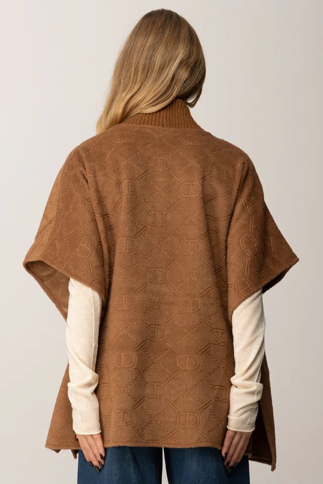 Twinset Poncho in panno con Oval T 252TO5420 Maglie e cardigan Donna - Boutique Luisa Trendy