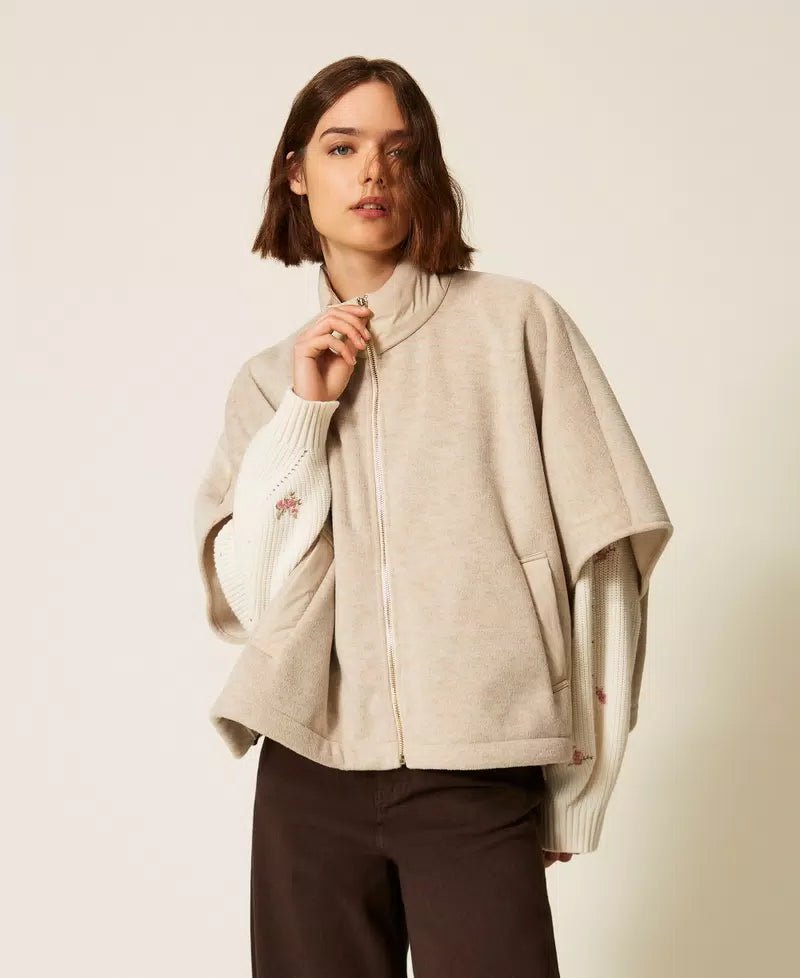Twinset Poncho in panno con zip Capispalla Donna - Boutique Luisa Trendy