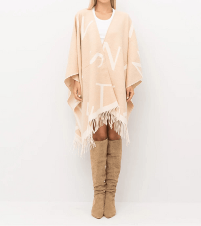 Twinset Poncho scritta logo 252TA4220 Sciarpe e foulard - Boutique Luisa Trendy