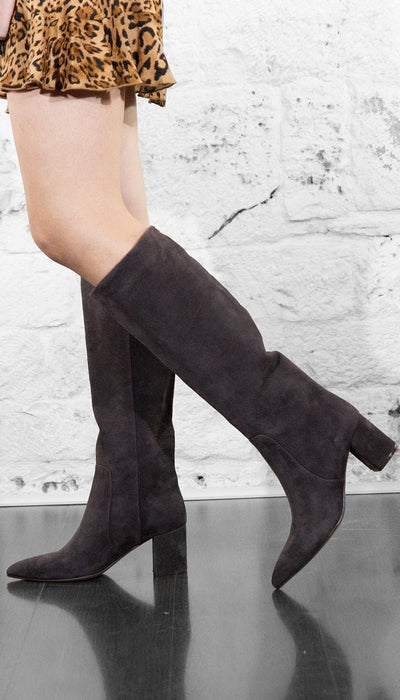 Twinset Stivali marroni in pelle scamosciata Scarpe - Boutique Luisa Trendy