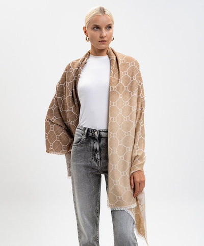 Twinset Stola in viscosa jacquard con Oval T 252TA4210 Sciarpe e foulard - Boutique Luisa Trendy