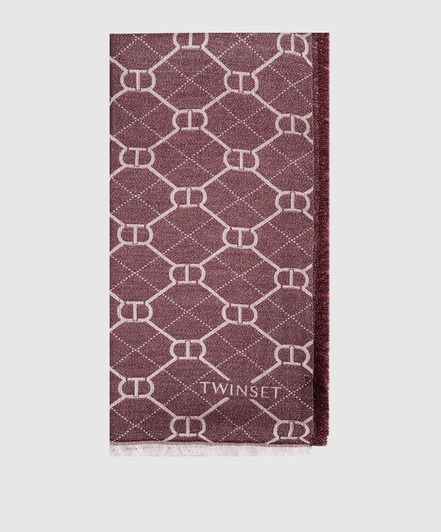Twinset Stola in viscosa jacquard con Oval T 252TA4210 Sciarpe e foulard - Boutique Luisa Trendy