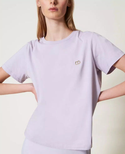Twinset T-shirt con logo Oval T di strass T-Shirt e top - Boutique Luisa Trendy