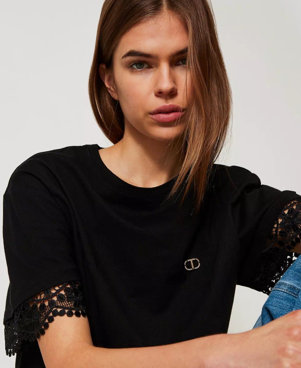 Twinset T-shirt con maniche in pizzo T-Shirt e top - Boutique Luisa Trendy