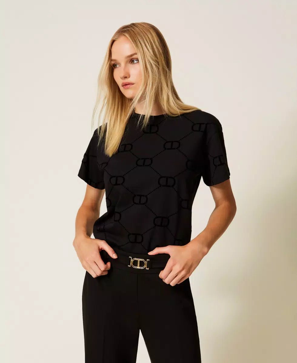 Twinset T-shirt con stampa flock Oval T T-Shirt e top - Boutique Luisa Trendy