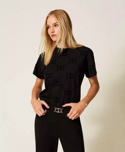 Twinset T-shirt con stampa flock Oval T T-Shirt e top - Boutique Luisa Trendy