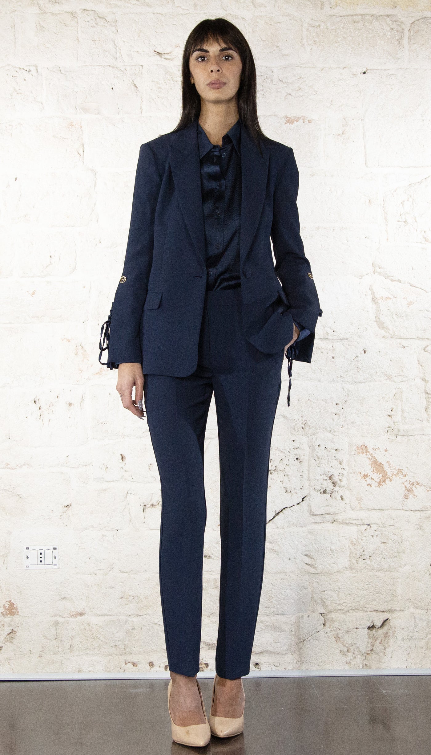 Twinset Milano Tailleur blu in tessuto