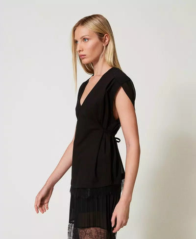 Twinset Top con pizzo e pieghe T-Shirt e top - Boutique Luisa Trendy
