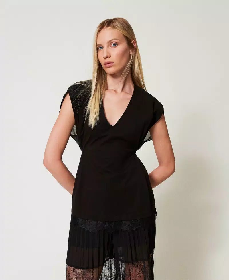 Twinset Top con pizzo e pieghe T-Shirt e top - Boutique Luisa Trendy