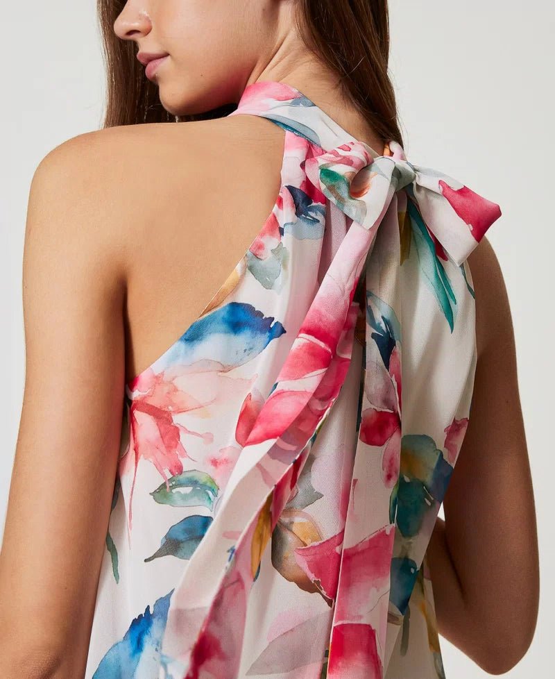 Twinset Top in georgette con stampa a fiori T-Shirt e top - Boutique Luisa Trendy