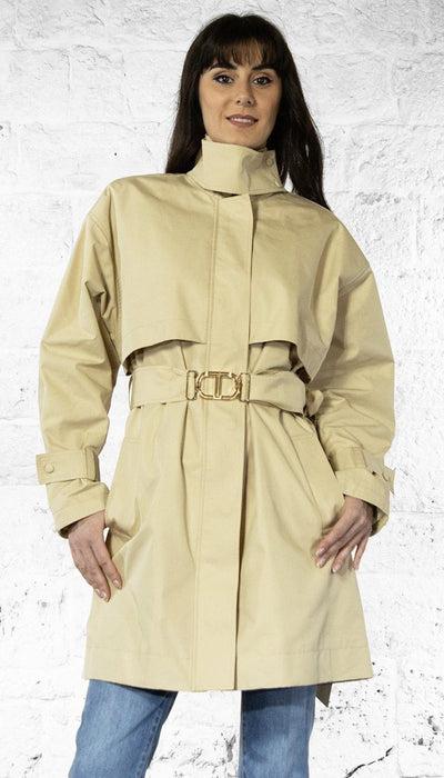 Twinset Trench corto in twill con cintura Capispalla Donna - Boutique Luisa Trendy