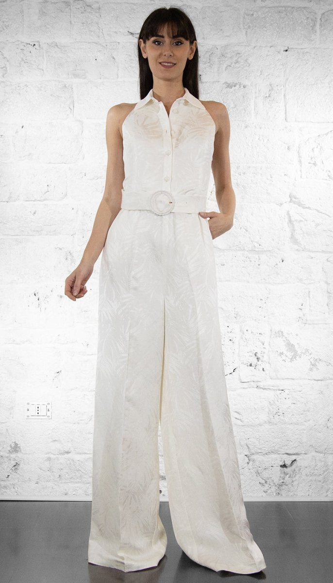 Twinset Tuta pantalone palazzo in viscosa e lino 251TT2170 Vestiti - Boutique Luisa Trendy