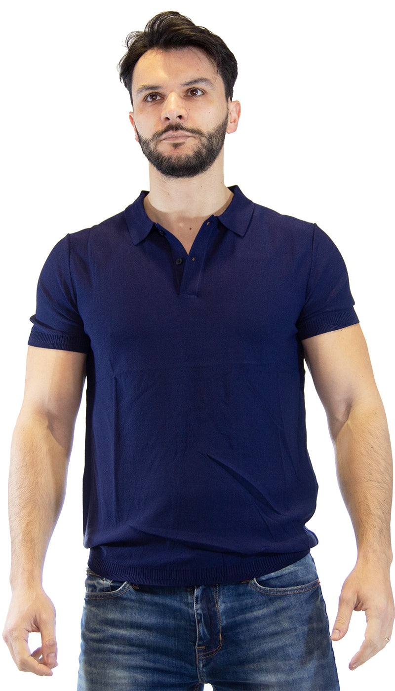 Gaudì Polo blu in maglia. 111GU53015 (6555976401031)