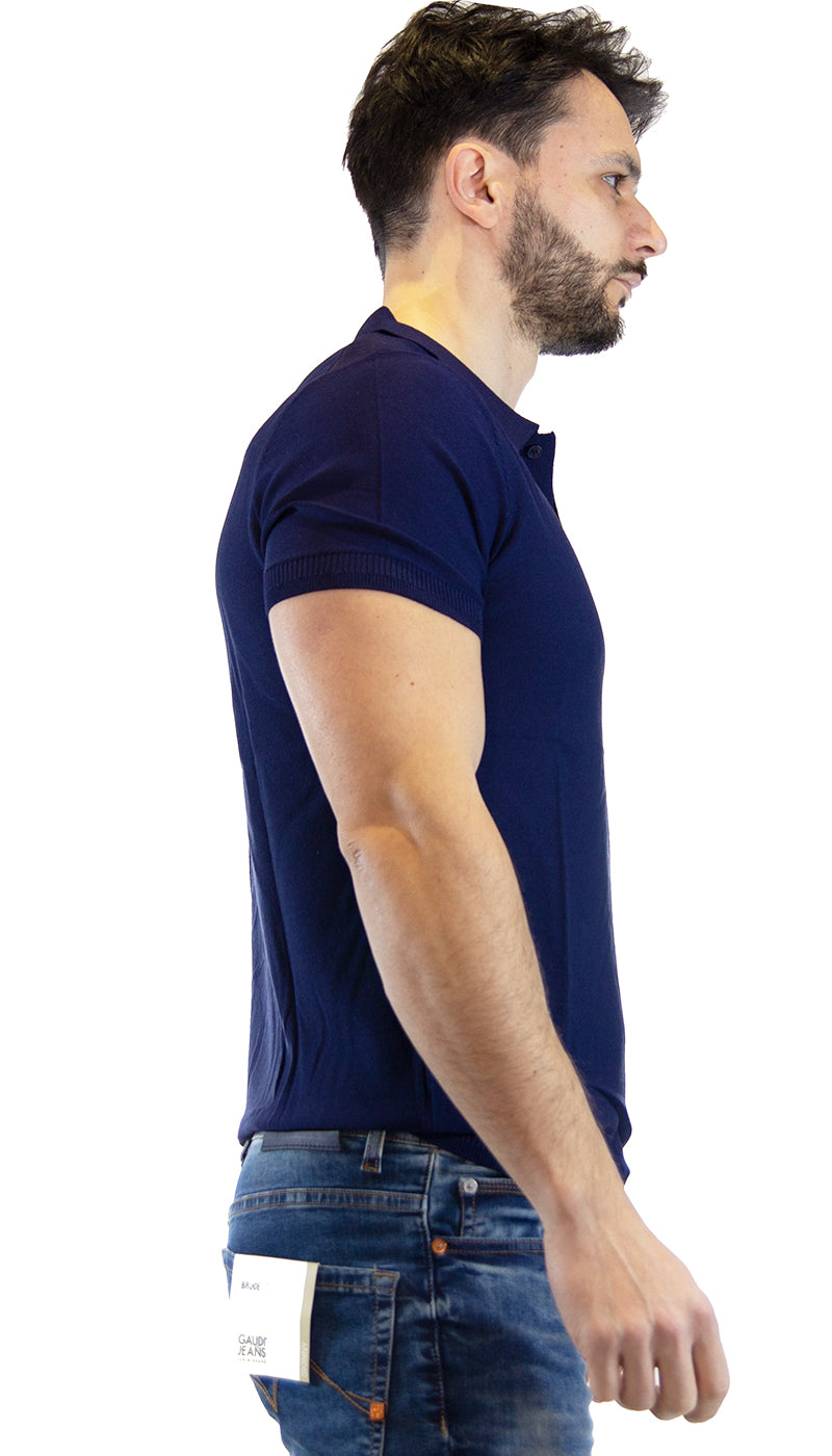 Gaudì Polo blu in maglia. 111GU53015 (6555976401031)