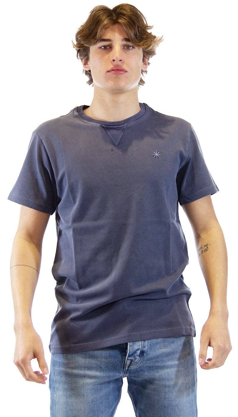 Manuel Ritz T-shirt blu in piquet tinto capo. 3032M561T_213304 (6555997241479)