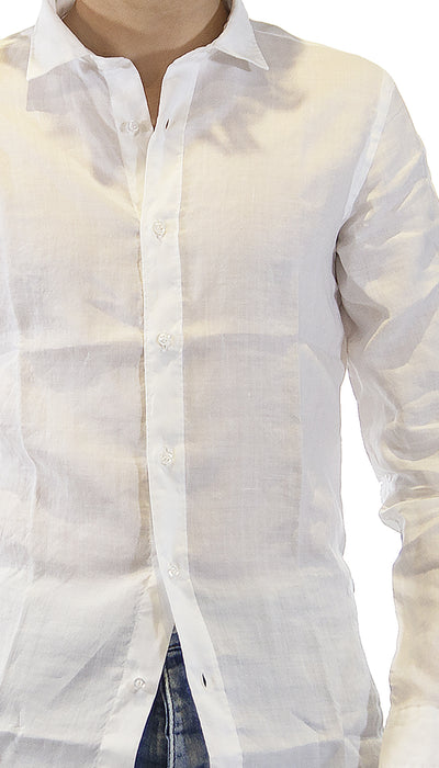 Havana & Co Camicia bianca in lino. H4876PW/C5074LT (6560783564935)