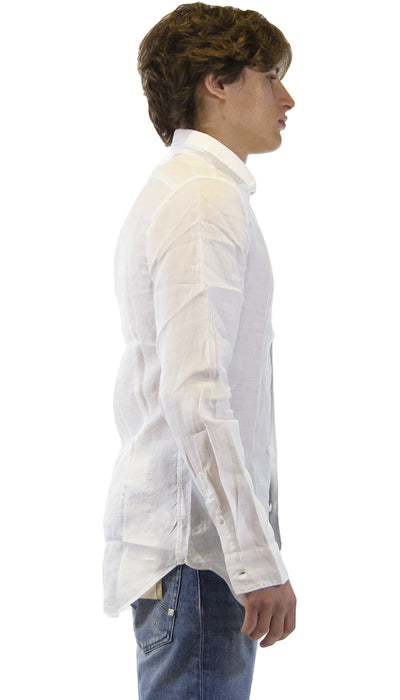 Havana & Co Camicia bianca in lino. H4876PW/C5074LT (6560783564935)