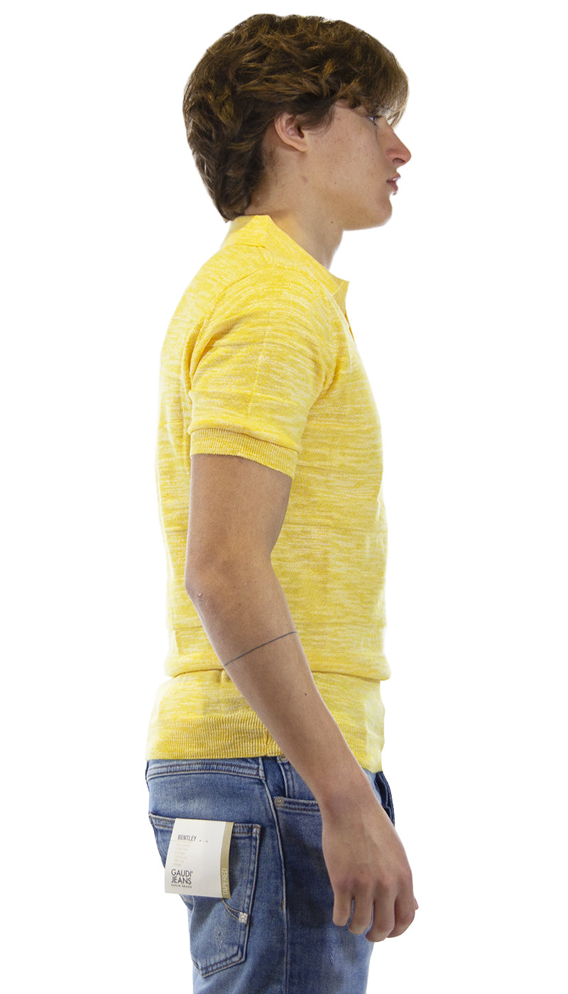 Manuel Ritz T-shirt polo uomo gialla in maglia. 3032M503_213317_06 (6555878293639)