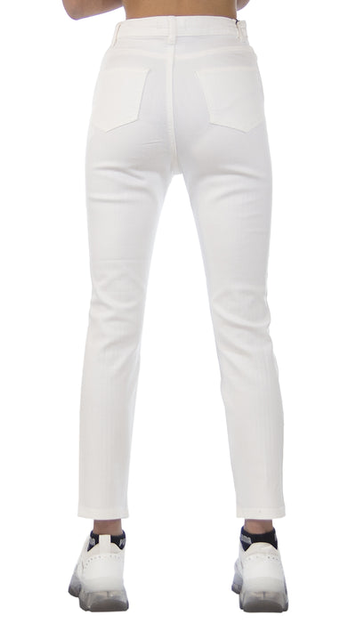 Twinset Milano Jeans bianco skinny con strass. 211TT232A (6552206999687)