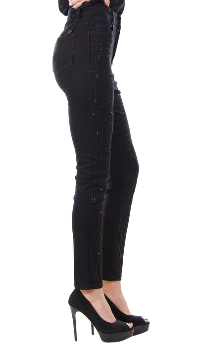 Twinset Milano Jeans nero skinny con cristalli. 211TT2320 (6547202932871)