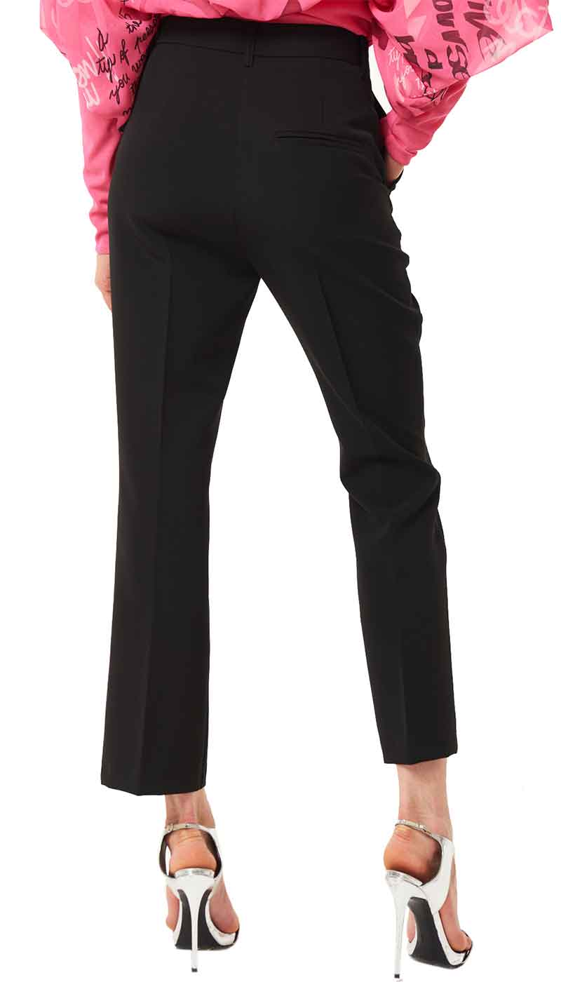 Pantalone donna Denny Rose nero leggermente svasato . A/I2020/21 021DD20023 - Luisa Trendy (5194800627847)