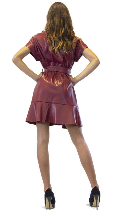 Vestito donna Silvian Heach corto in ecopelle bordeaux. A/I 2020/21 Cod. PGA20214 - Luisa Trendy (5184430276743)