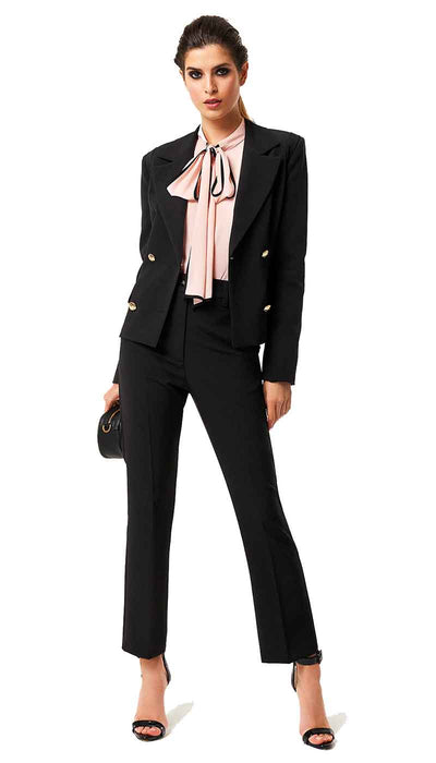 Pantalone donna Denny Rose nero leggermente svasato . A/I2020/21 021DD20023 - Luisa Trendy (5194800627847)