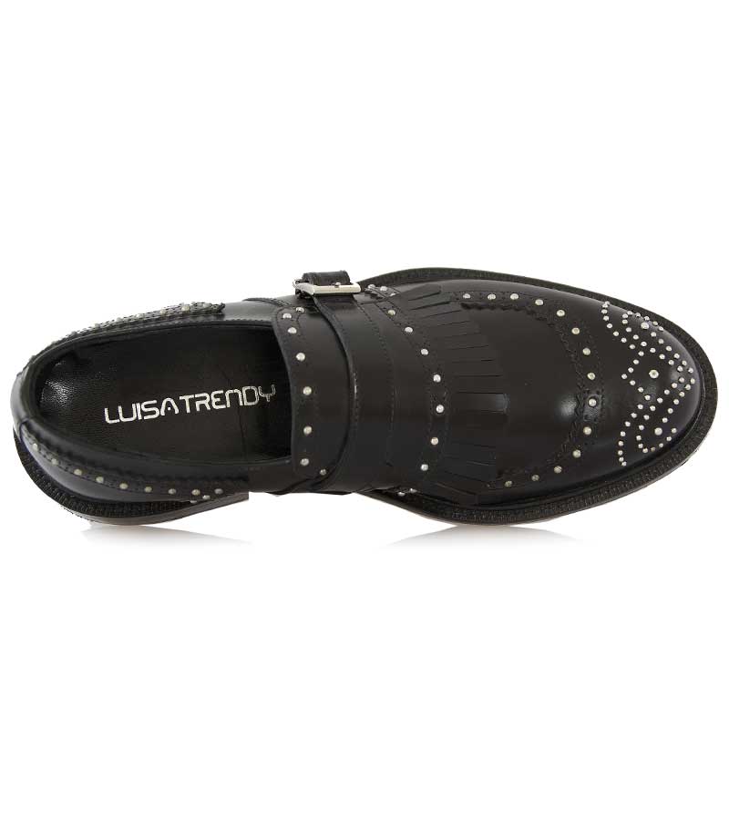 Scarpe uomo Luisa Trendy modello shanghai nere in pelle e borchie argento. - Luisa Trendy (5178586529927)