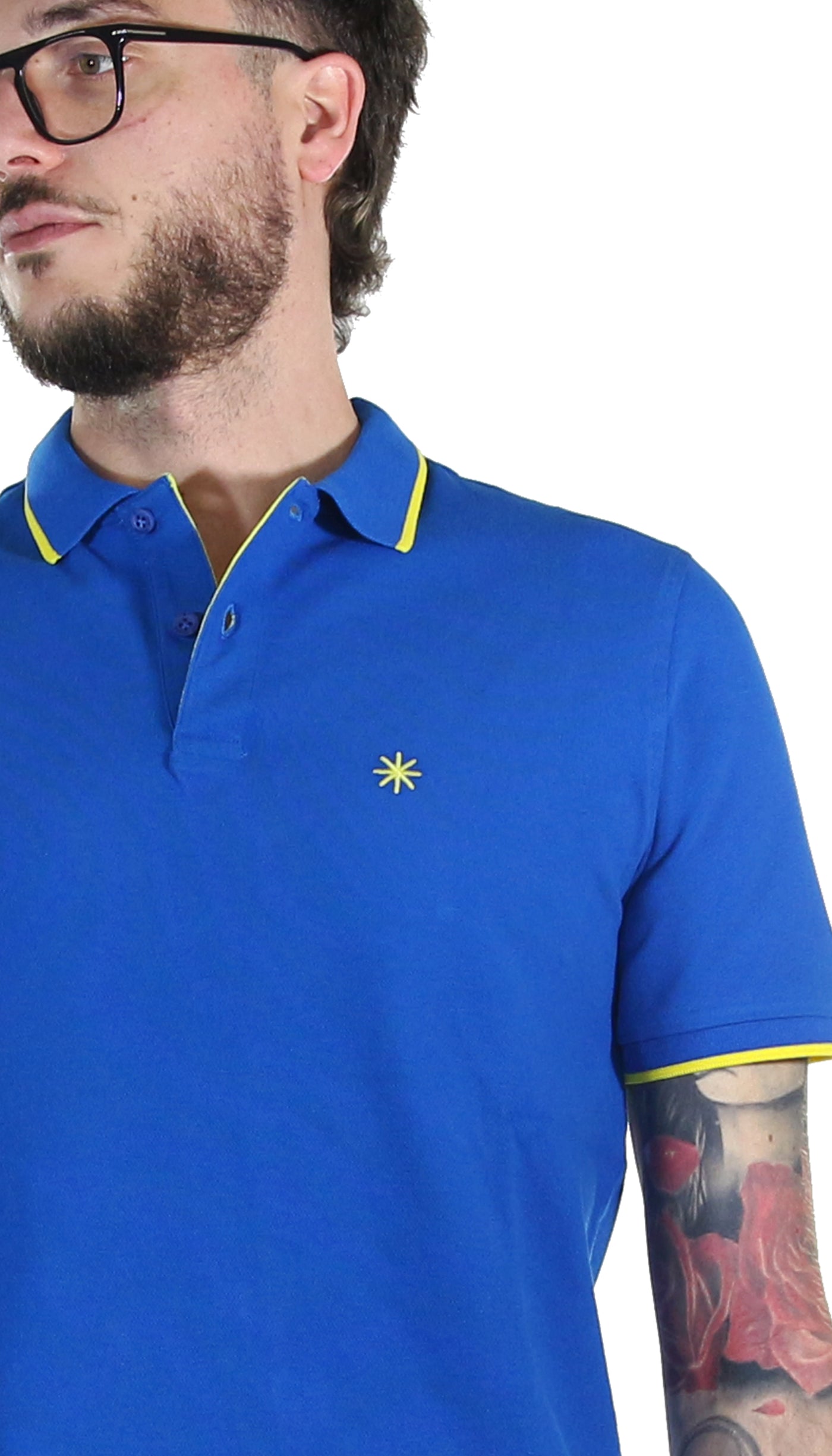 Manuel Ritz Polo slim fit in piquet con contrasti