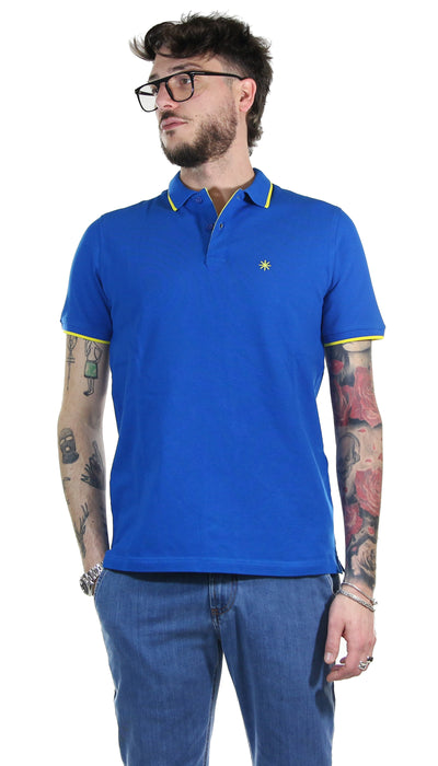 Manuel Ritz Polo slim fit in piquet con contrasti