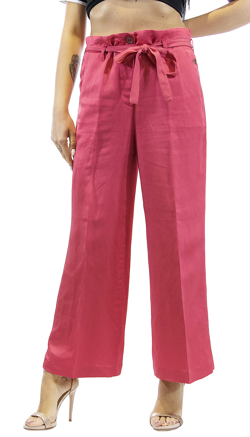 Twinset Milano Pantalone in lino envers satin. TS823P (6566235340935)