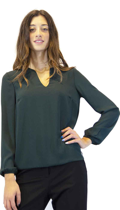 Blusa donna Gaudì in creponne verde. 921BD45024 - Luisa Trendy (5193314435207)