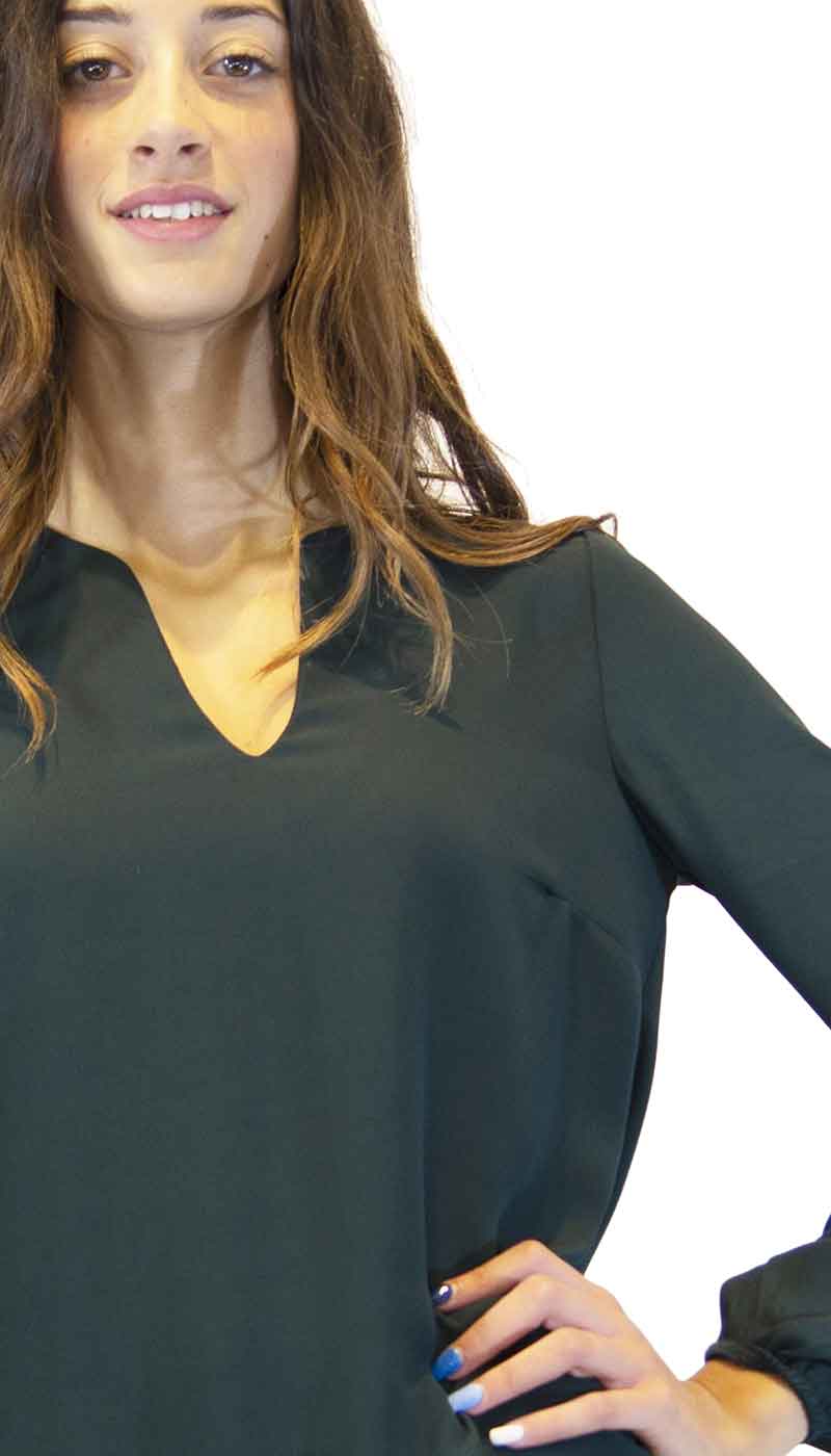 Blusa donna Gaudì in creponne verde. 921BD45024 - Luisa Trendy (5193314435207)