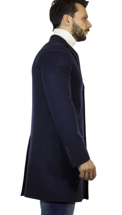 Cappotto lungo uomo Brian Dales blu in lana. JK3928 S19 - Luisa Trendy (5210896892039)